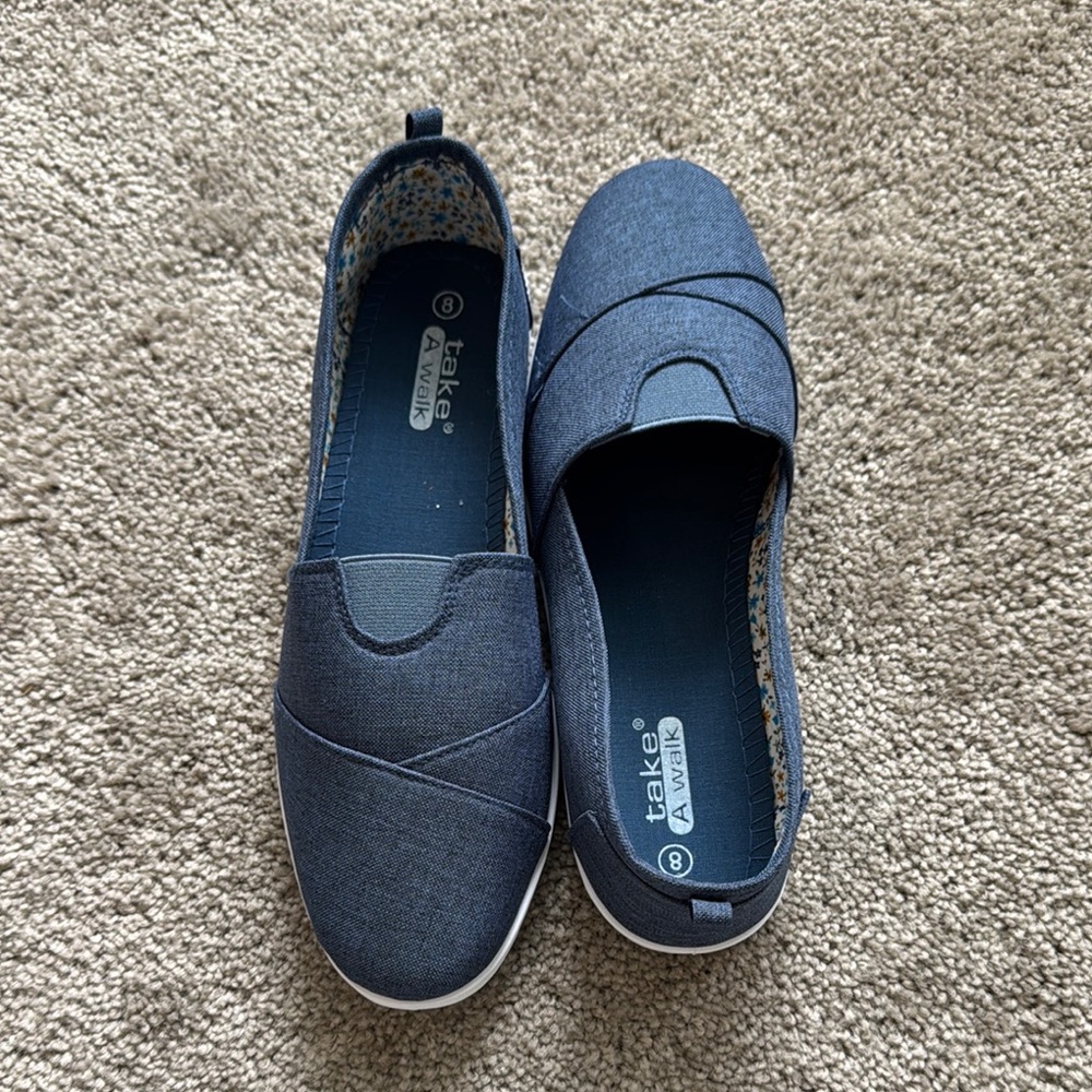 Blue Elastic Slip-On Sneakers
